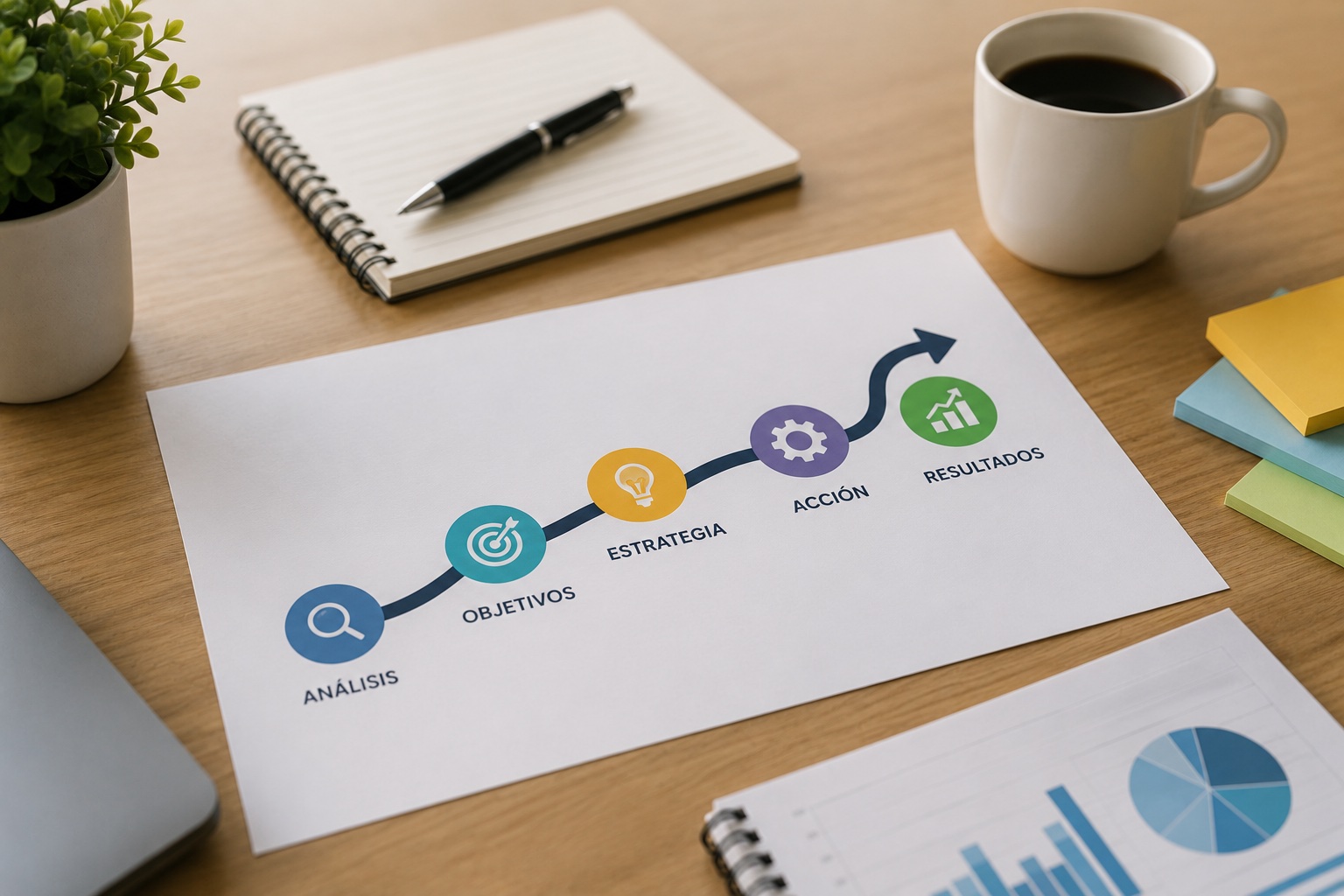 Diseño de estrategia de marketing clara y accionable